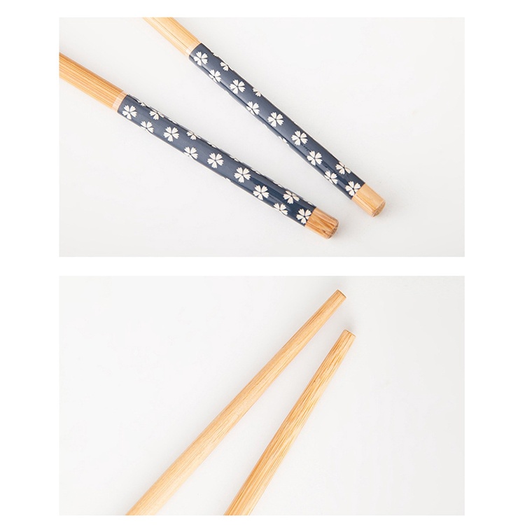 Sumpit Kayu Cantik Motif Bunga &amp; Hati - Sumpit Makan Elegan / Sumpit Bambu Panjang Motif Bunga Sumpit Makan Bamboo Chopsticks