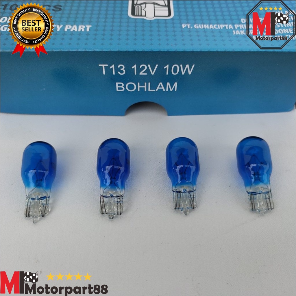 100PCS BOHLAM SEIN TANCAP COLOK T13 12V 10WATT BENING ORANGE BIRU MERAH KNZ HARGA UNTUK 100PCS