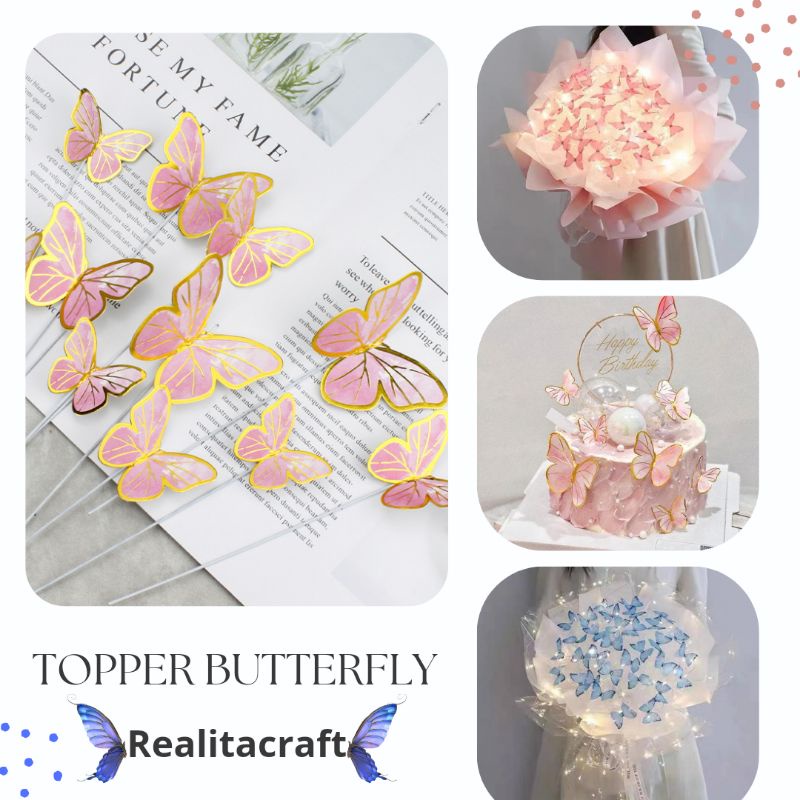 

TOPPER BUTTERFLY HIASAN KUPU-KUPU BUKET DAN KUE