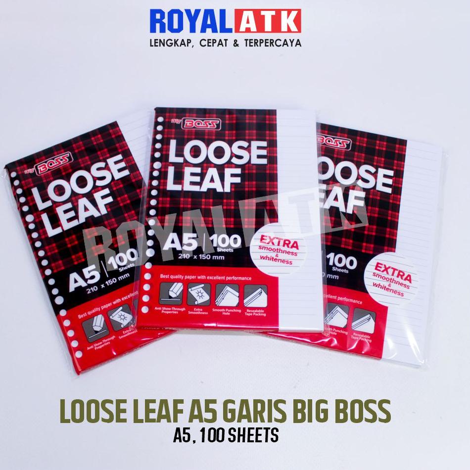 

S81 100 Lembar Loose Leaf Big Boss Garis A5 20 Holes CUCI GUDANG ㅆ