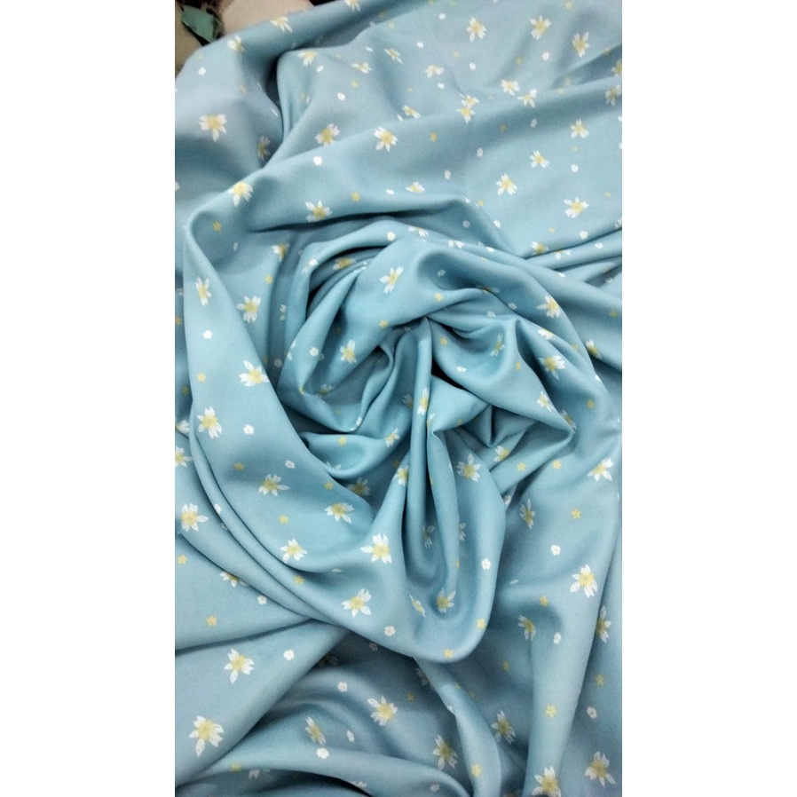 Bahan Shakila Premium Motif Bunga Lebar 150 Syakila Sakila Meteran Kain Wolfis Woolpeach Kiloan