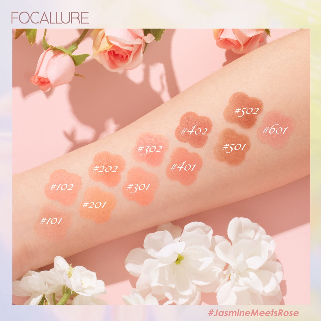 FOCALLURE #JasmineMeetsRose Blusher Natural Matte Blush On Wajah