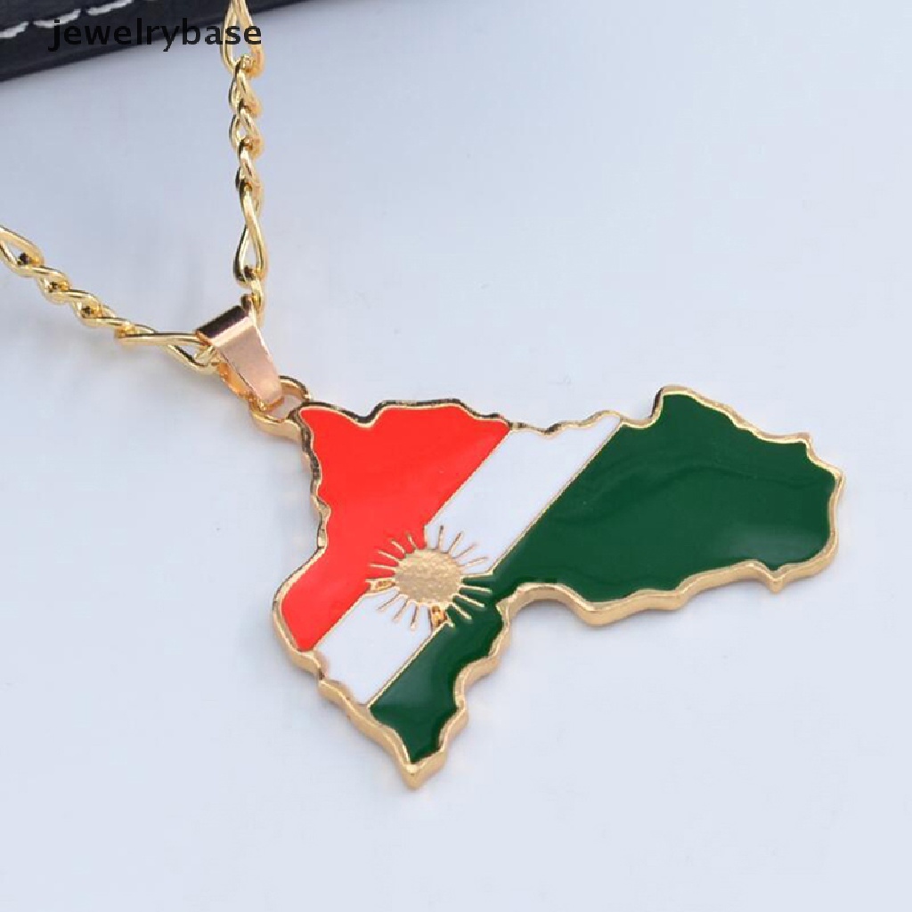 [jewelrybase] Kurdistan Map Kalung Untuk Wanita Pria Hip Hop Liontin Rantai Kreatif Warna Emas Kurdistan Bendera Map Liontin Kalung Perhiasan Hadiah Butik