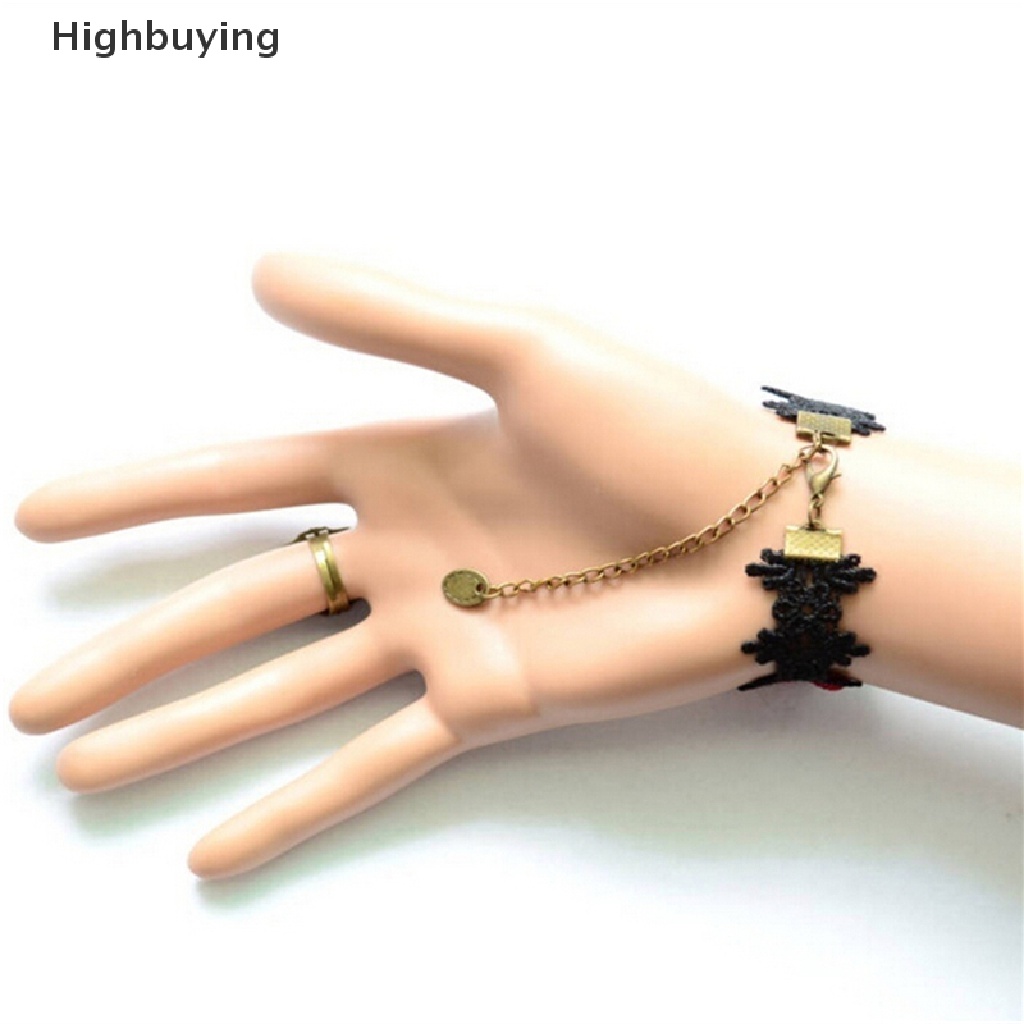 Hbid Fashion Gothic Lolita Retro Vintage Bunga Vampir Jumbai Mawar Renda Gelang Glory