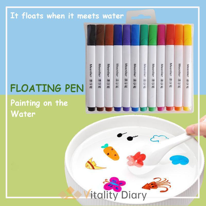 

【COD❤️】Anak Tinta Mengapung Berwarna-warni Set Pena Tinta Mengambang Lukisan Air Pena Papan Tulis Pena Menyenangkan yang Dapat Dihapus-VDY