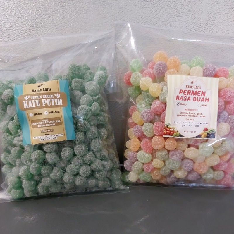 

Permen Jadul Buah dan Kayuputih/ permen herbal /permen kuno 500gr