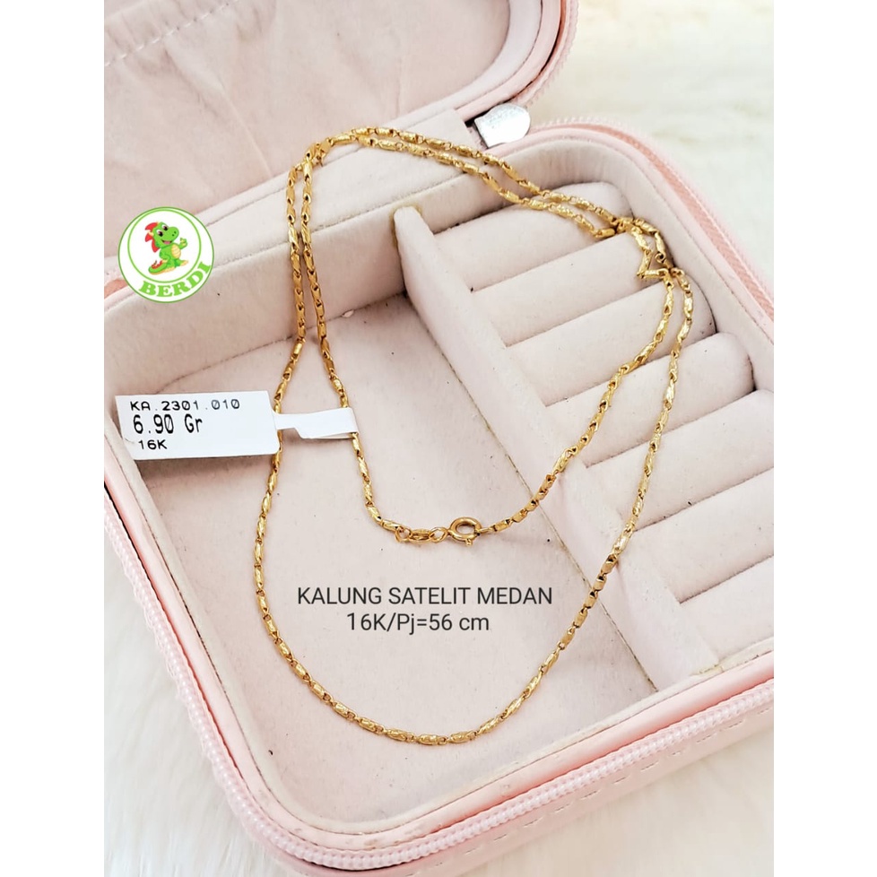 Kalung satelit medan kadar 700 16 karat wanita dewasa