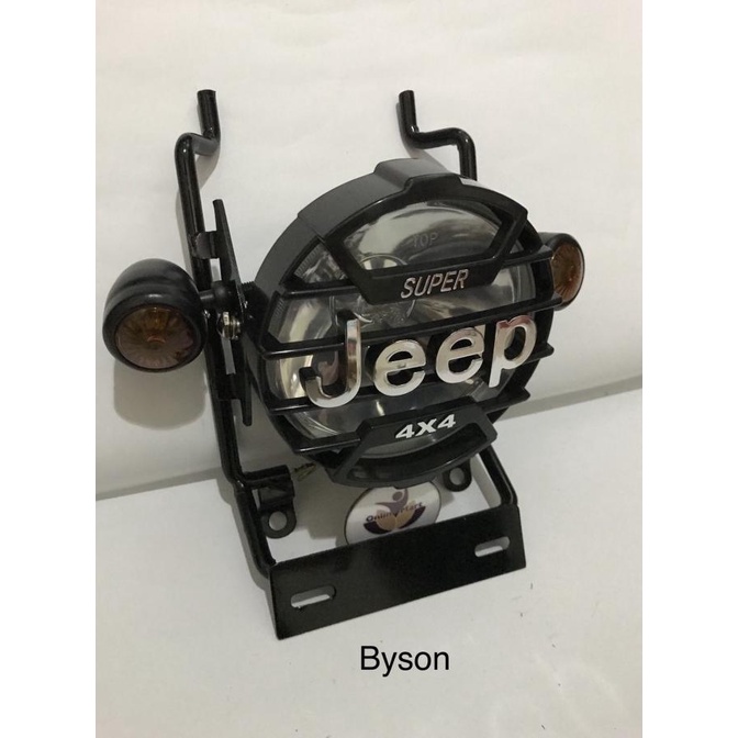 Lampu jeep variasi byson plus breket hitam plus lampu sen