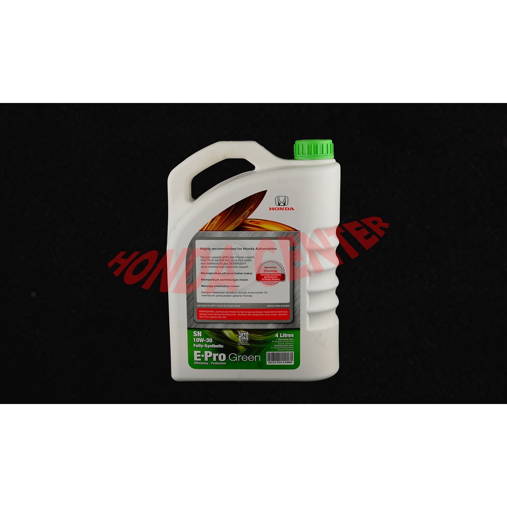 oli oil mesin mobil honda  e-pro green SN 10W-30 full syintetic 100% original honda