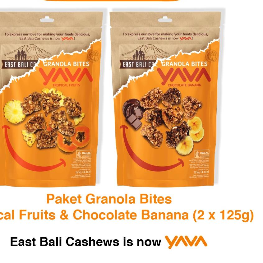 

➩ YAVA Paket Granola Bites Tropical Fruits & Chocolate Banana (2 x 125g) ℮