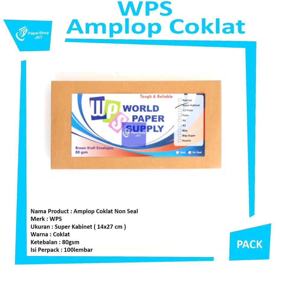 

Paket Irit WPS - Amplop Coklat Ukuran Super Kabinet No Seal - 14 x27 cm - 80gsm - Pack