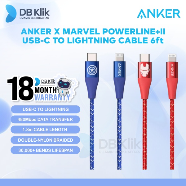 Kabel Anker x Marvel PowerLine+ II USB-C with Lightning Connector 6ft