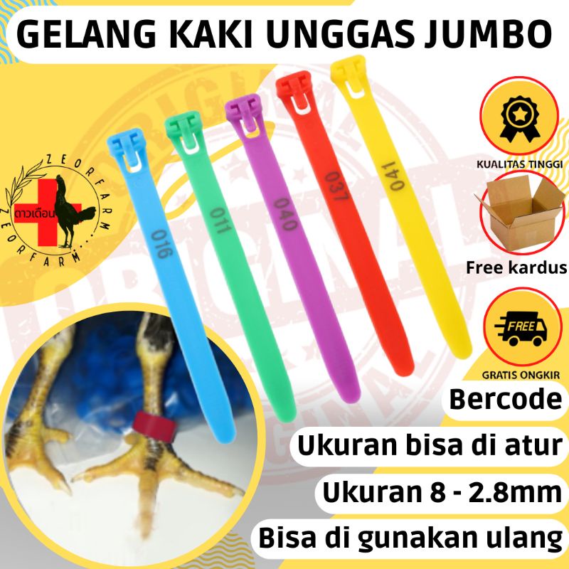 gelang ring kaki ayam ukuran 8-2.8 model ties bercode zeorfarm