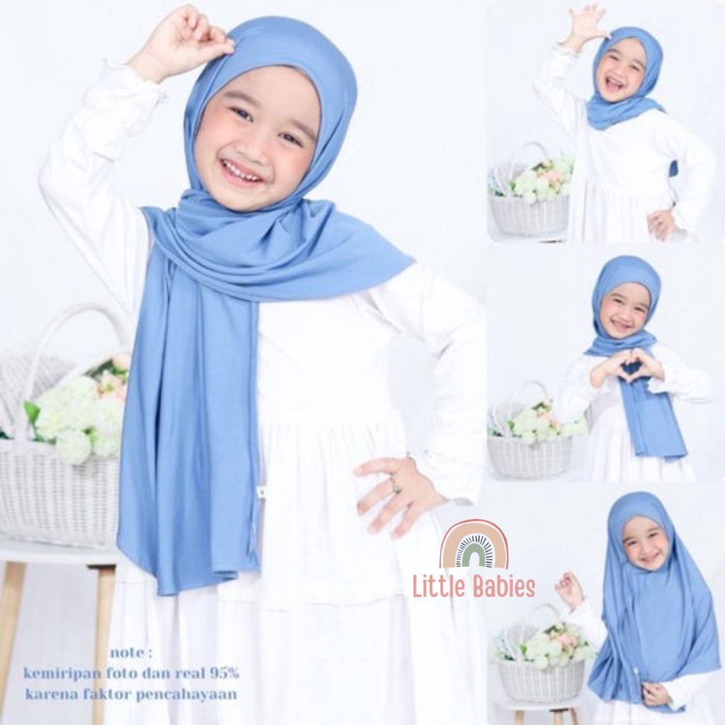 Pashmina Instan Anak Bahan Jersey Premium Usia 3 - 10 Tahun / JILBAB INSTAN ANAK