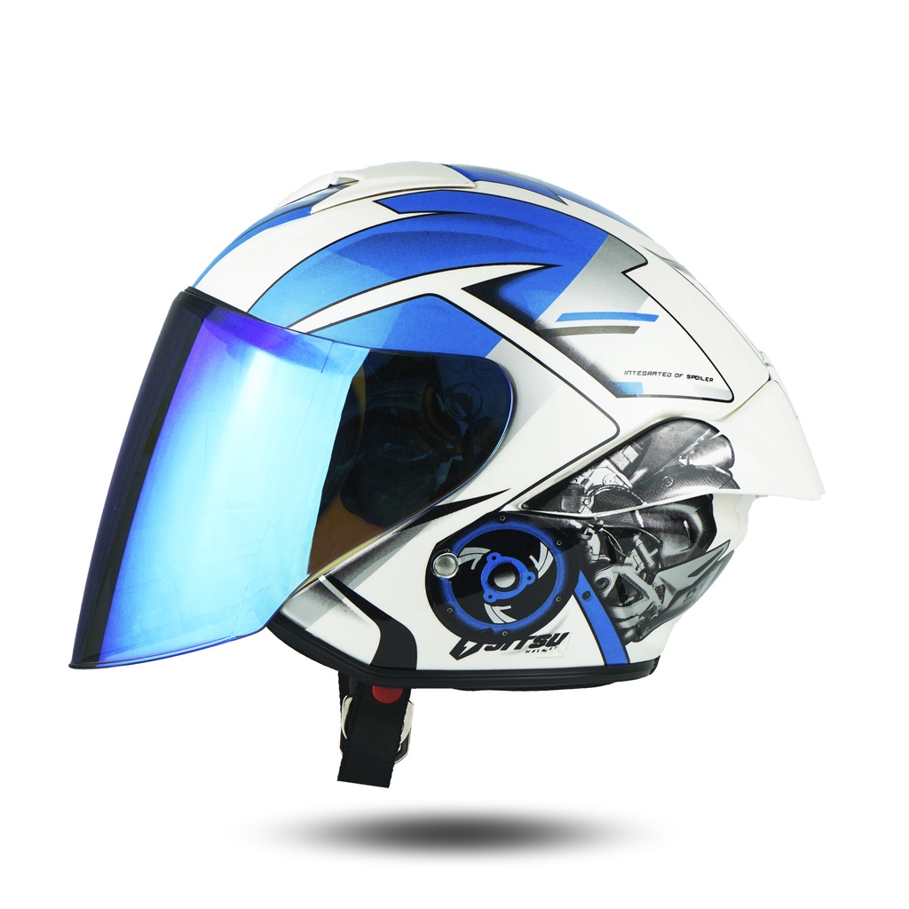 Jual Helm Half Face Dewasa Pria Wanita Sni Js Motif Kaca Blue Shopee