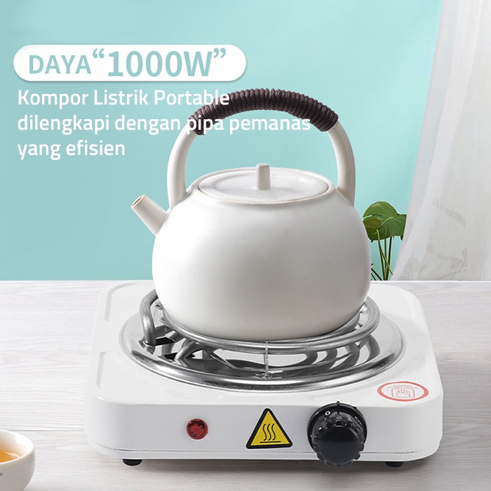 T&amp;Y Kompor Listrik Mini Satu Tungku Electric Stove Portable Hotplate Electric Cooking Kompor Mini 1 Tungku Dengan 5 Kecepatan Panas
