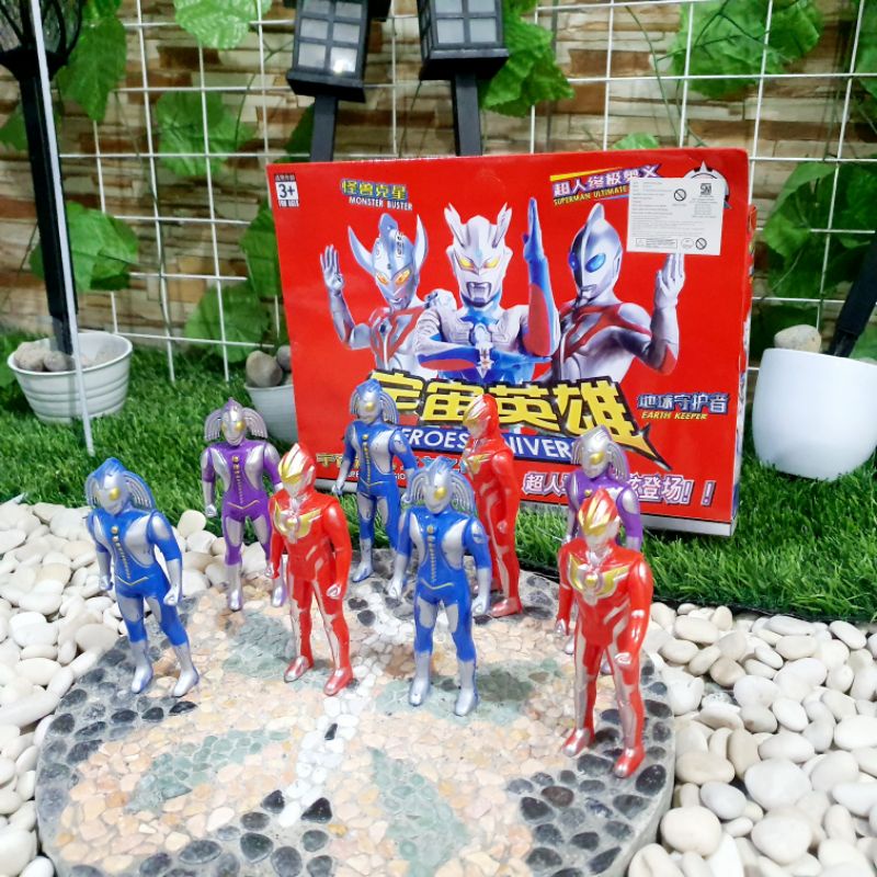 MAINAN ANAK MURAH SET 8PCS ULTRAMAN - MINIATUR ROBOT ULTRAMAN ZERO
