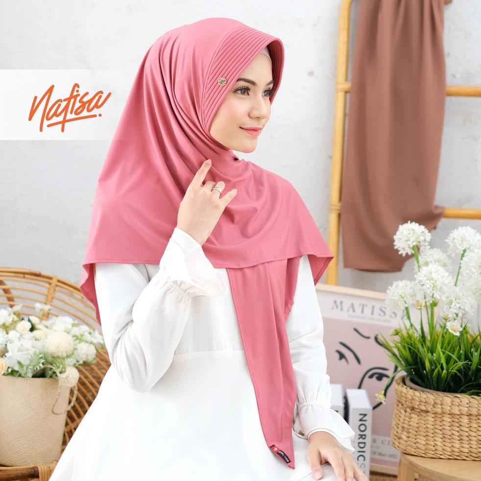 Best Seller Jilbab Instan Belah Tengah Nafisa DAVIRA | Hijab Instan Bergo Pad Kecil Kerudung Segita 