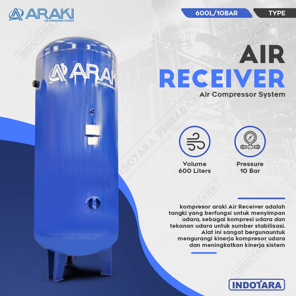 Tangki Udara Araki 600 Liter Air Receiver Tangki Angin