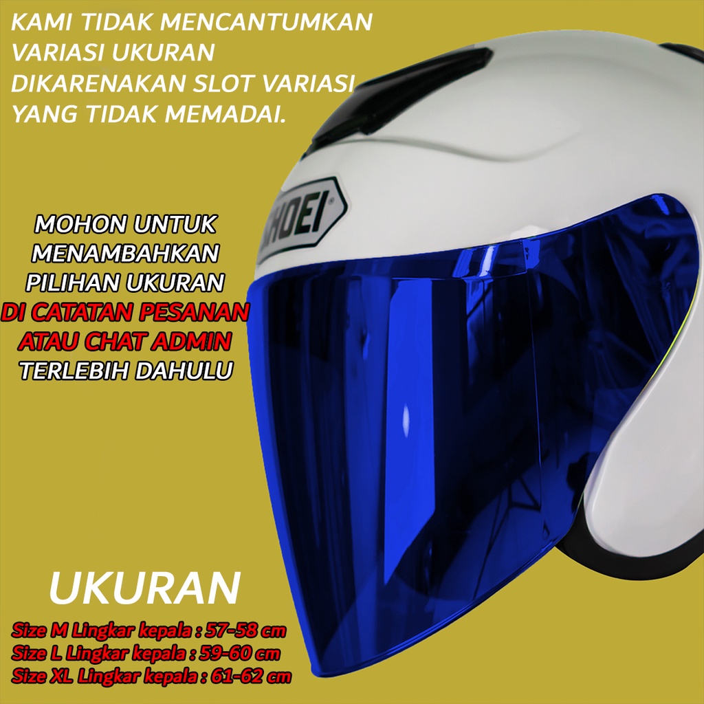 Helm Half Face MLA Kyoto / AQUA BLUE Kaca Visor Gold-Blue-Hitam Iridium / Helm Premium SNI untuk Pria Dan Wanita Dewasa COD