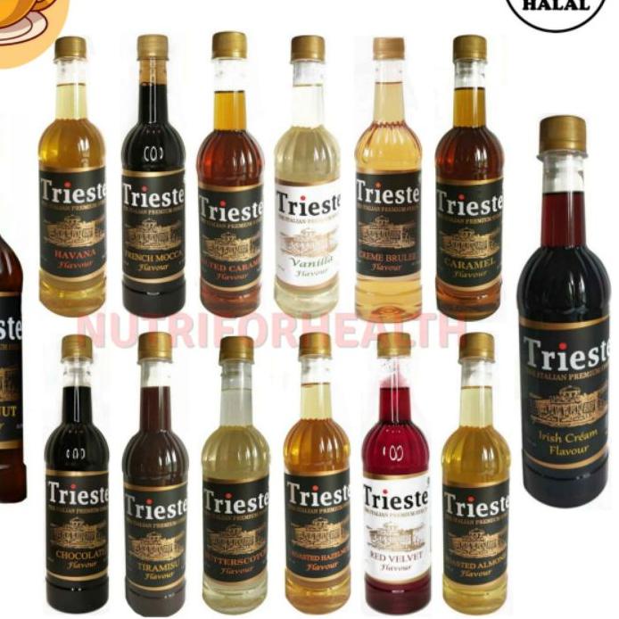 

♚ (650ml) Trieste Syrup HALAL Caramel Creme Brulee Hazelnut Almond Red Velvet Butterscoth Mocca Coklat ✶