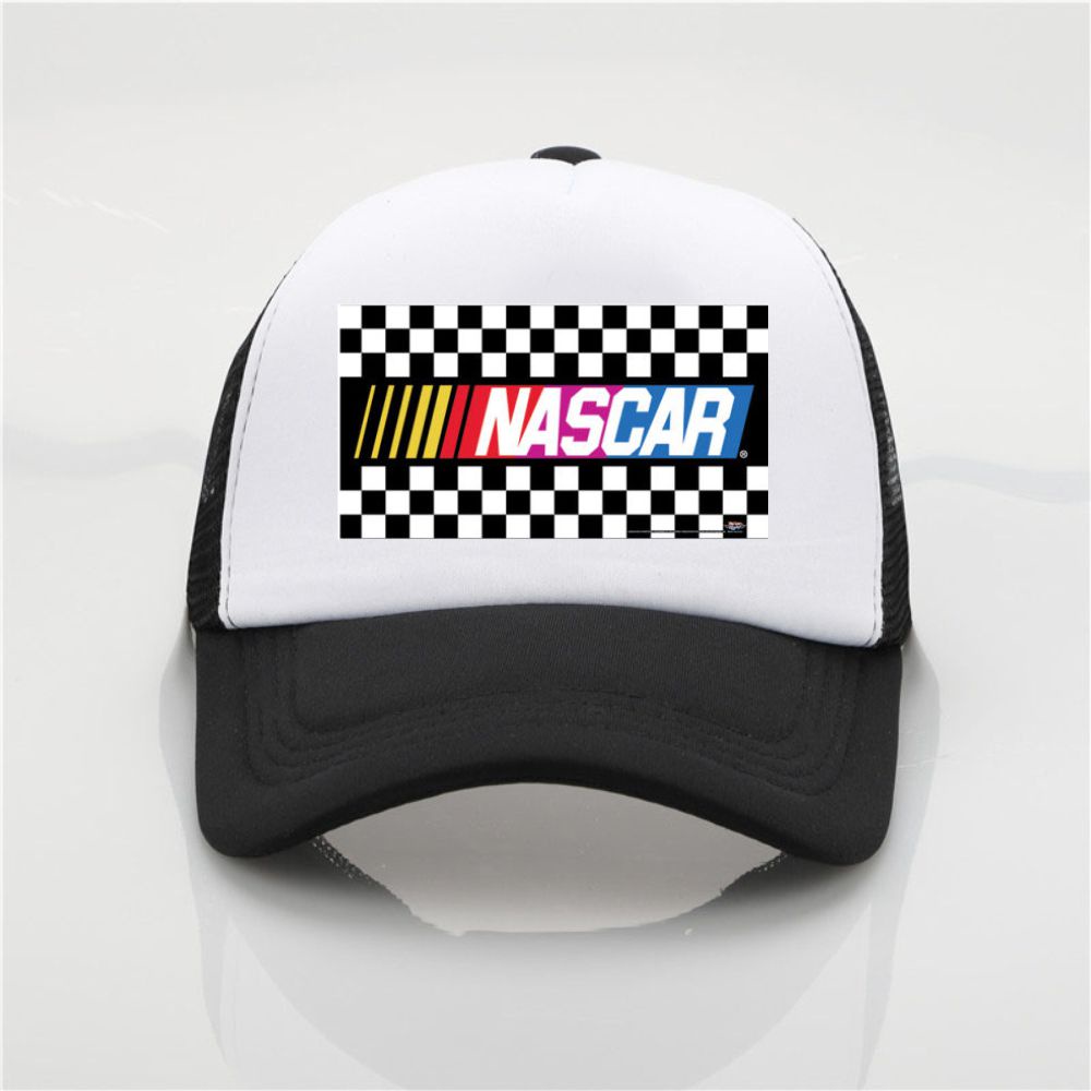 Topi Nascar Hitam Putih Model Jaring Premium