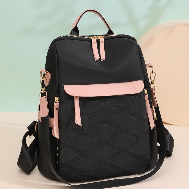 TAS RANSEL WANITA ANTI AIR BACKPACK PREMIUM HITAM TA736B5 ROSMIA IMPORT CEWEK KOREA GENDONG PUNGGUNG SEKOLAH  REMAJA KEKINIAN LUCU BRANDED BATAM KULIAH KERJA