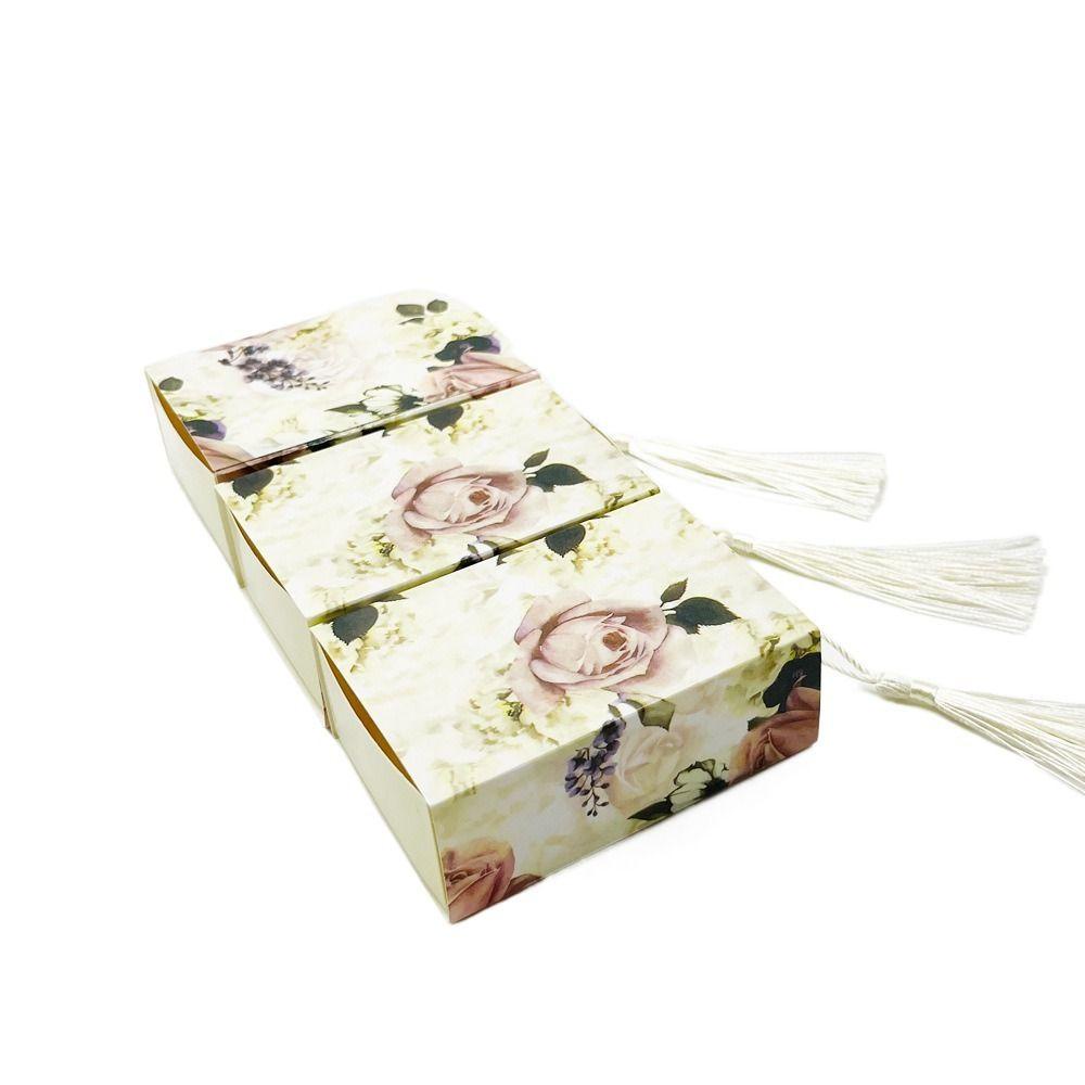 Lanfy Candy Box Wedding Halus DIY Dengan Kemasan Rumbai Kotak Hadiah Motif Mawar