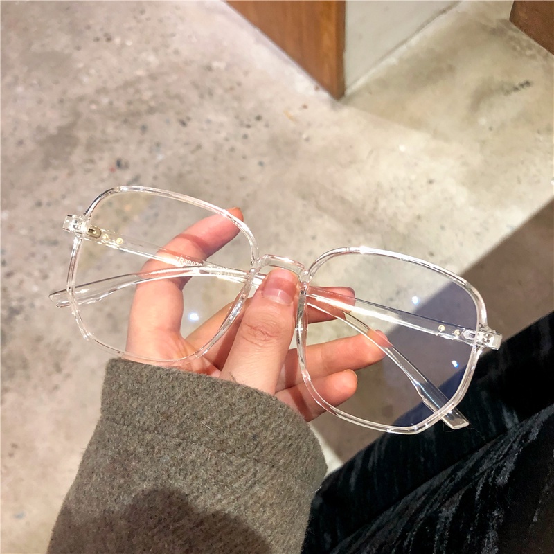 We Flower Kacamata Bingkai Persegi Transparan Trendi Untuk Wanita Perempuan Korean Beauty Eyewear Fashion Blue Light Blocking Lens Glasses OOTD Ornaments