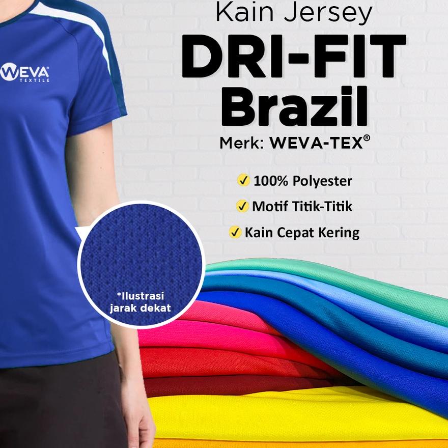 ☺ Bahan Kain Jersey Dryfit Brazil - Kain Drifit Weva Textile ♪