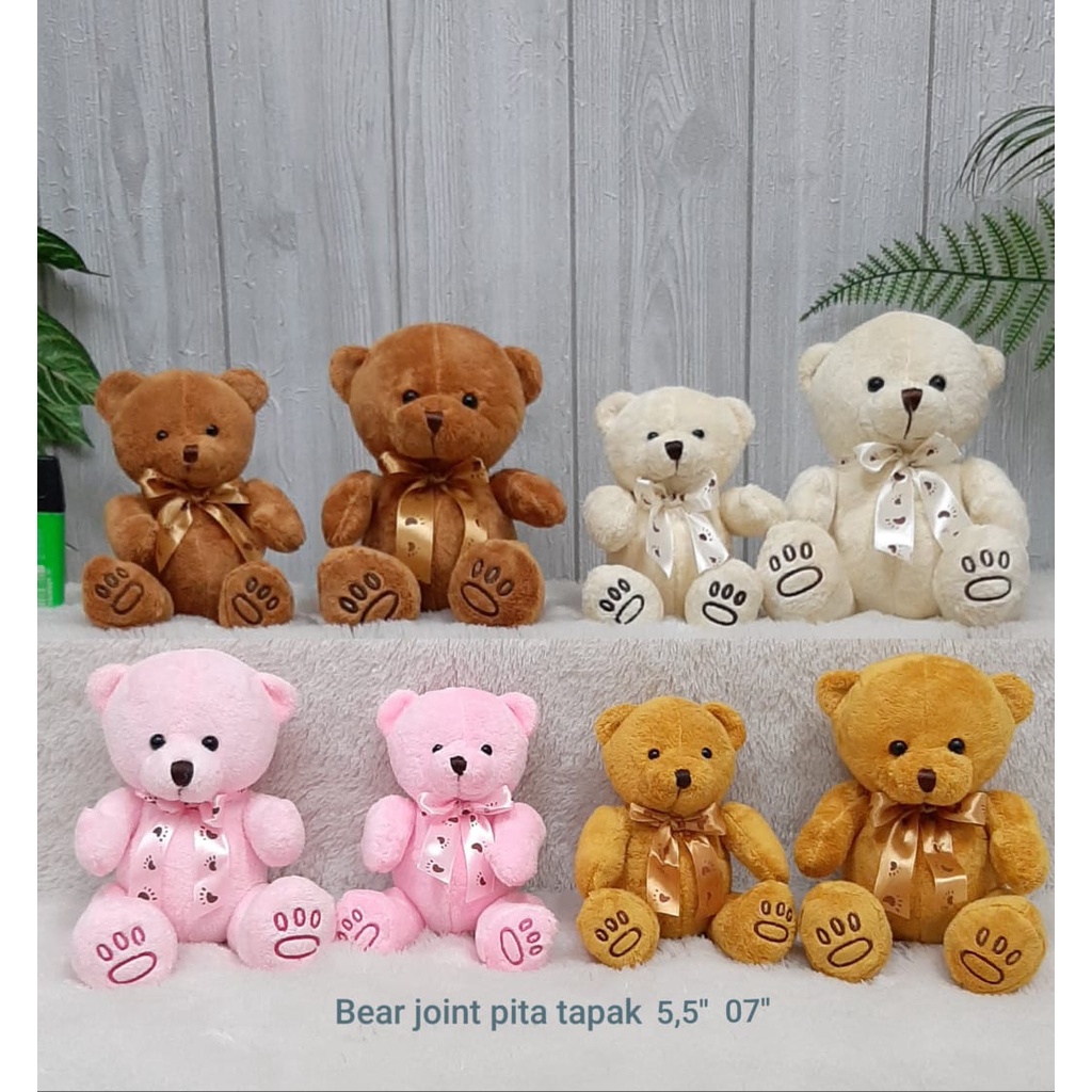 Boneka Bear Jointed Pita 17cm/boneka souvenir/boneka beruang/florist/Boneka Bear Kecil/Boneka Buket