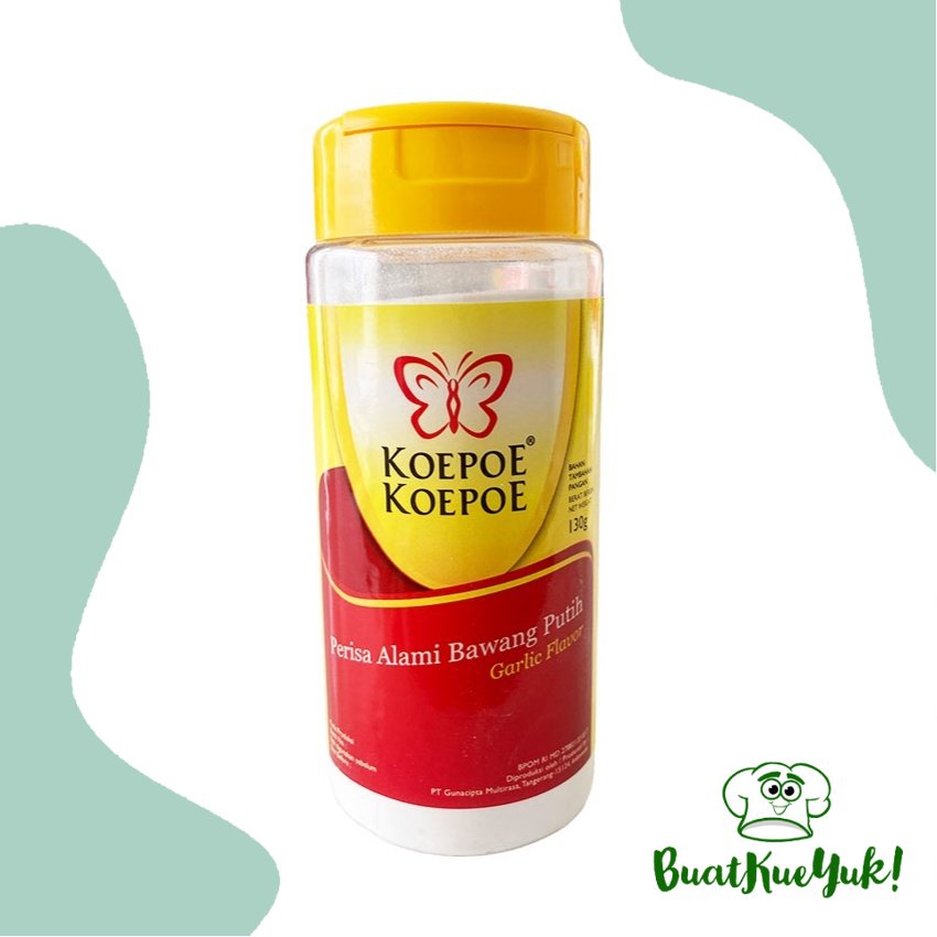 

Koepoe Koepoe Bubuk Perisa Alami Bawang Putih - Garlic Flavor Powder Koepoe Kupu 130 Gram