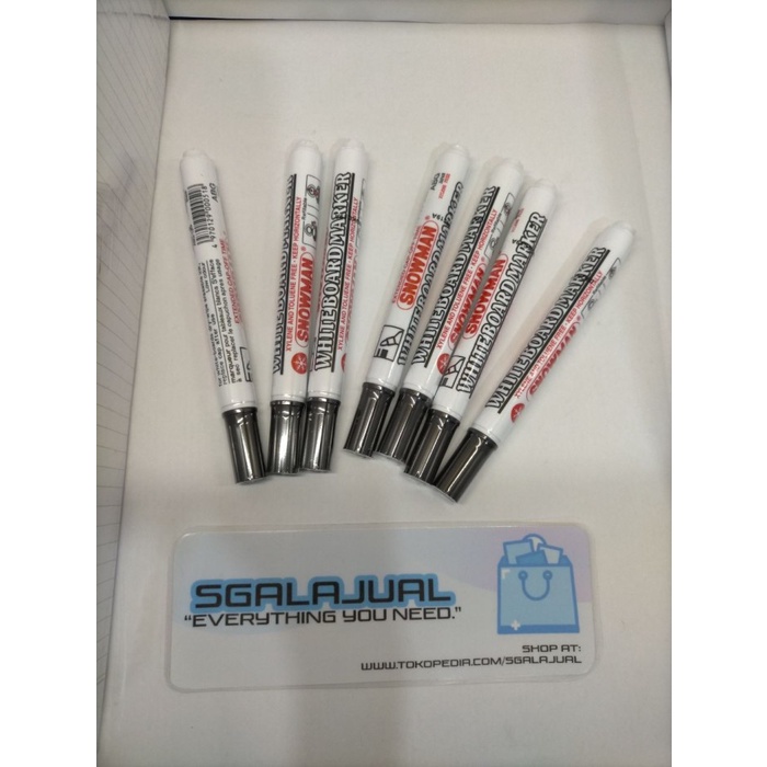 

BISA COD spidol snowman marker hitam / white board marker black (1pack/12 buah)