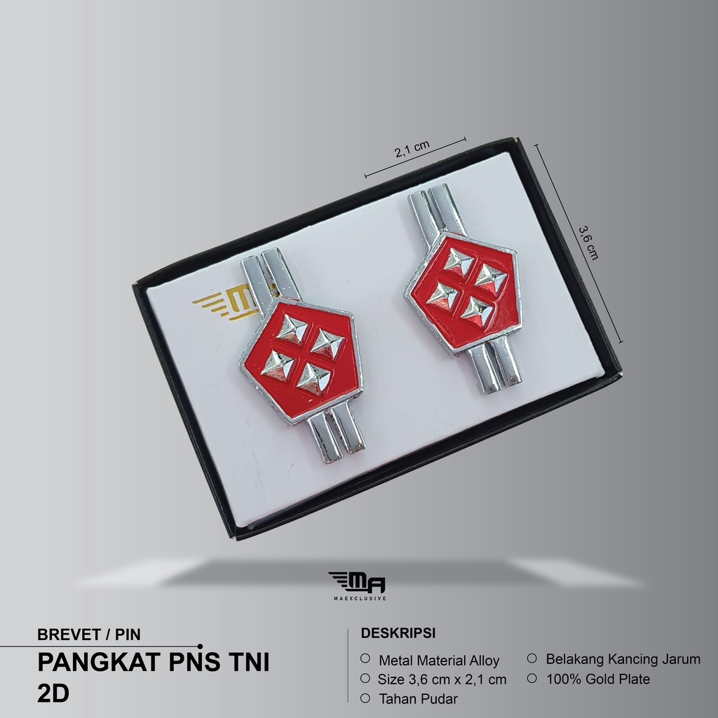 PIN PANGKAT PNS TNI 2D BRIVET WING