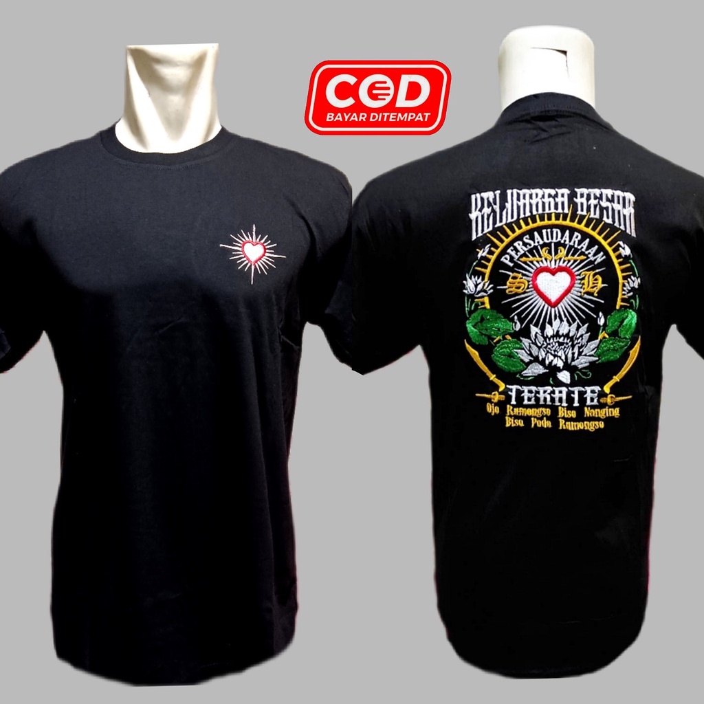 Kaos Bordiir Keluarga Besar PSHT Terbaru Distro Katun Carded HNF Sablon Rubber - Baju SH Terate Pria