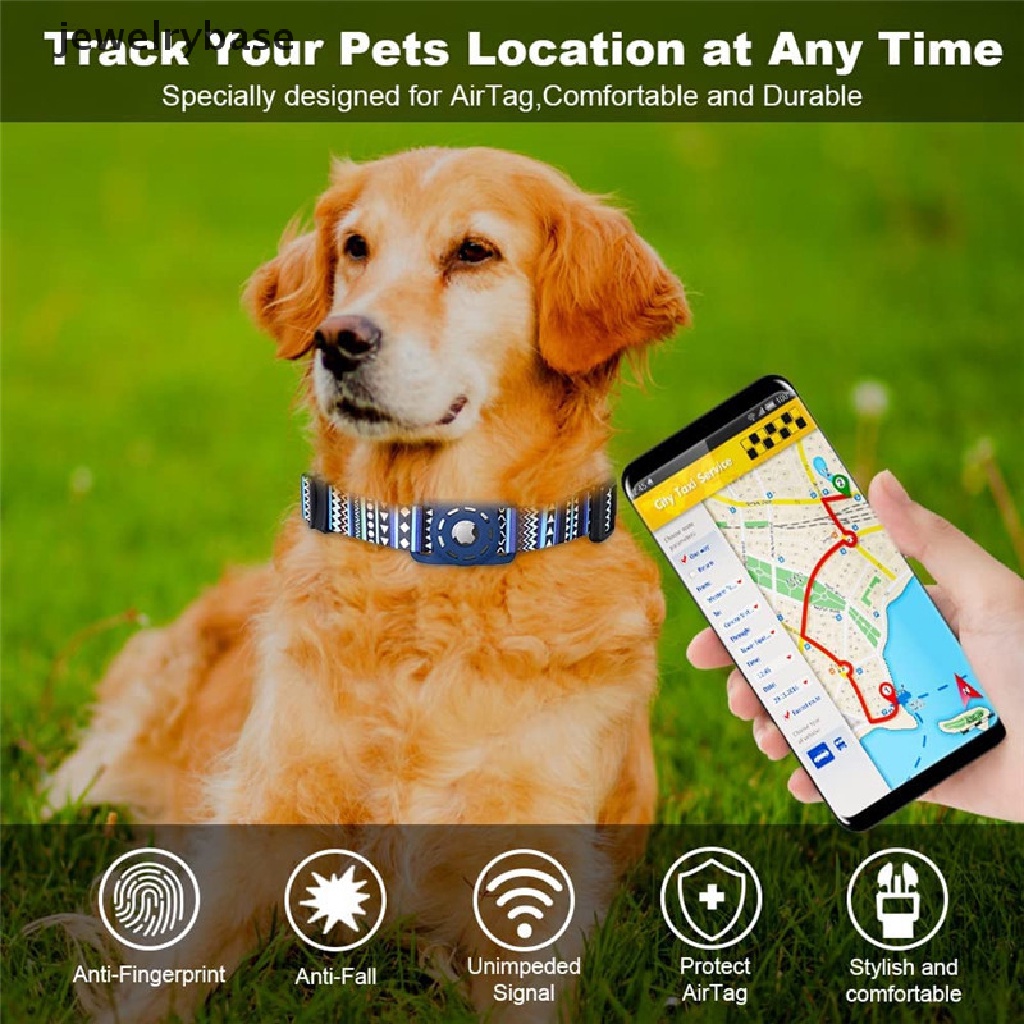 [jewelrybase] Digital Pring Airtag Collar Adjustable Puppy Kitten Kalung Kerah Apple Boutique