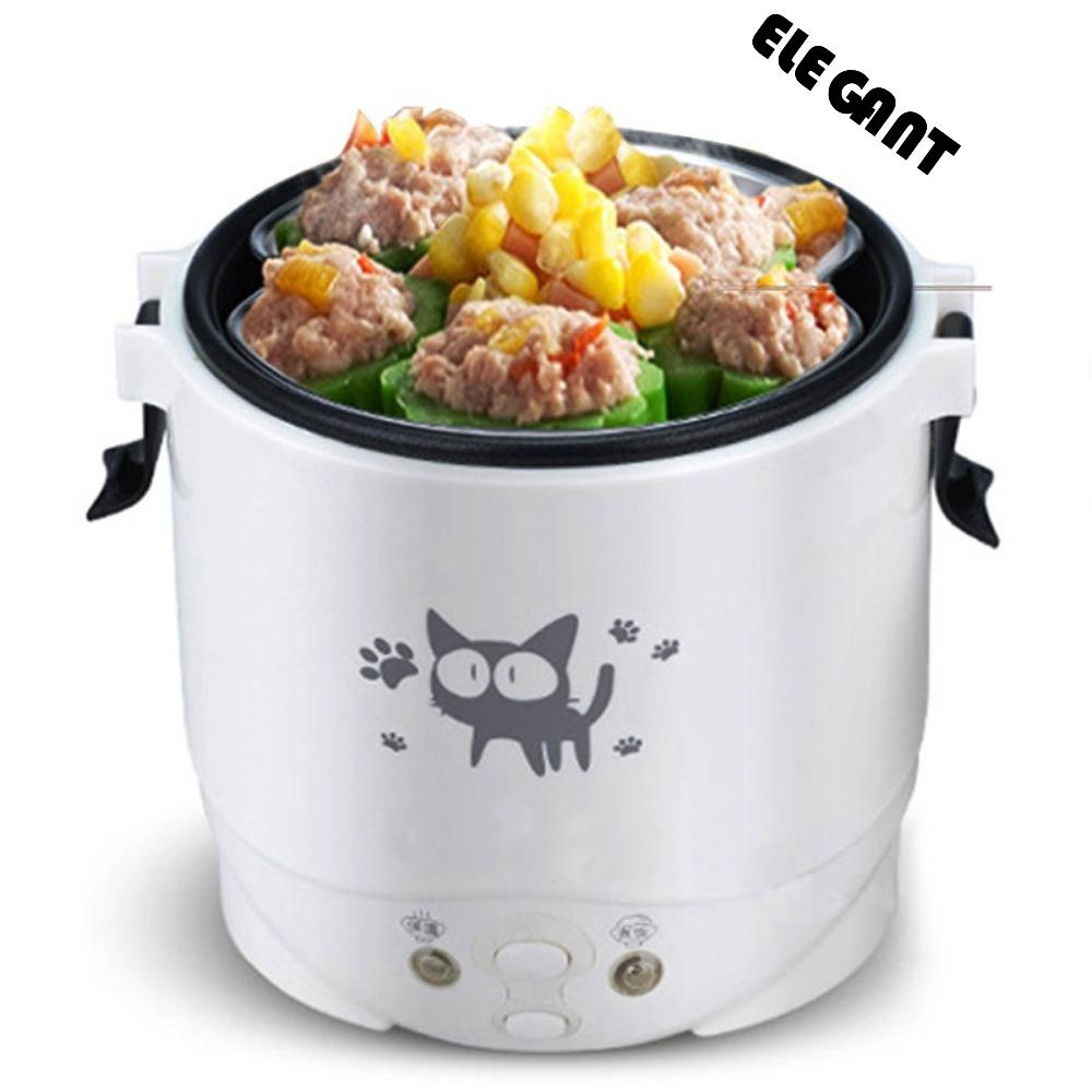 [Elegan] Rice Cooker Portable Mini Untuk Perjalanan Mobil Removable Rumah Tangga Panci Listrik Masak