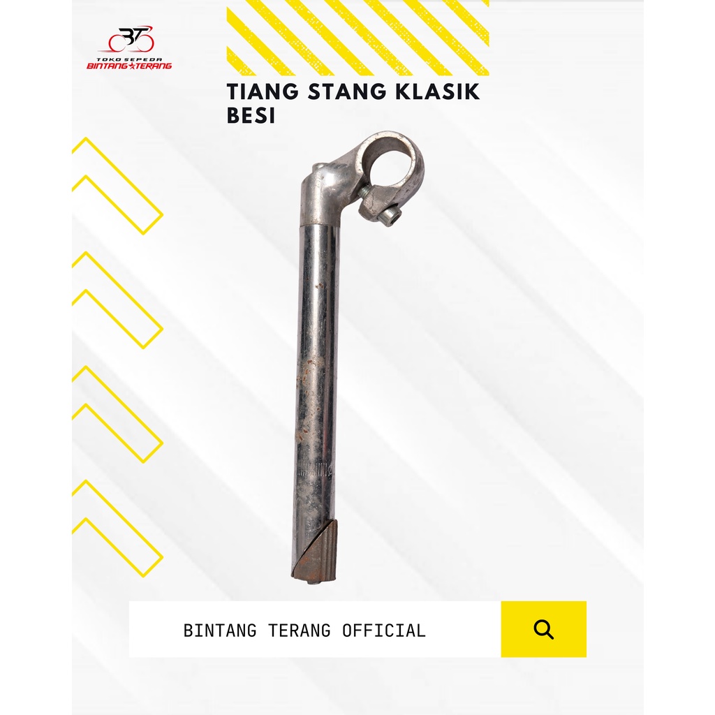Tiang Stang Klasik Besi/Tiang Stem Jadul Sepeda Touring GUnung MTB Silver/Tiang Stang Collector Item