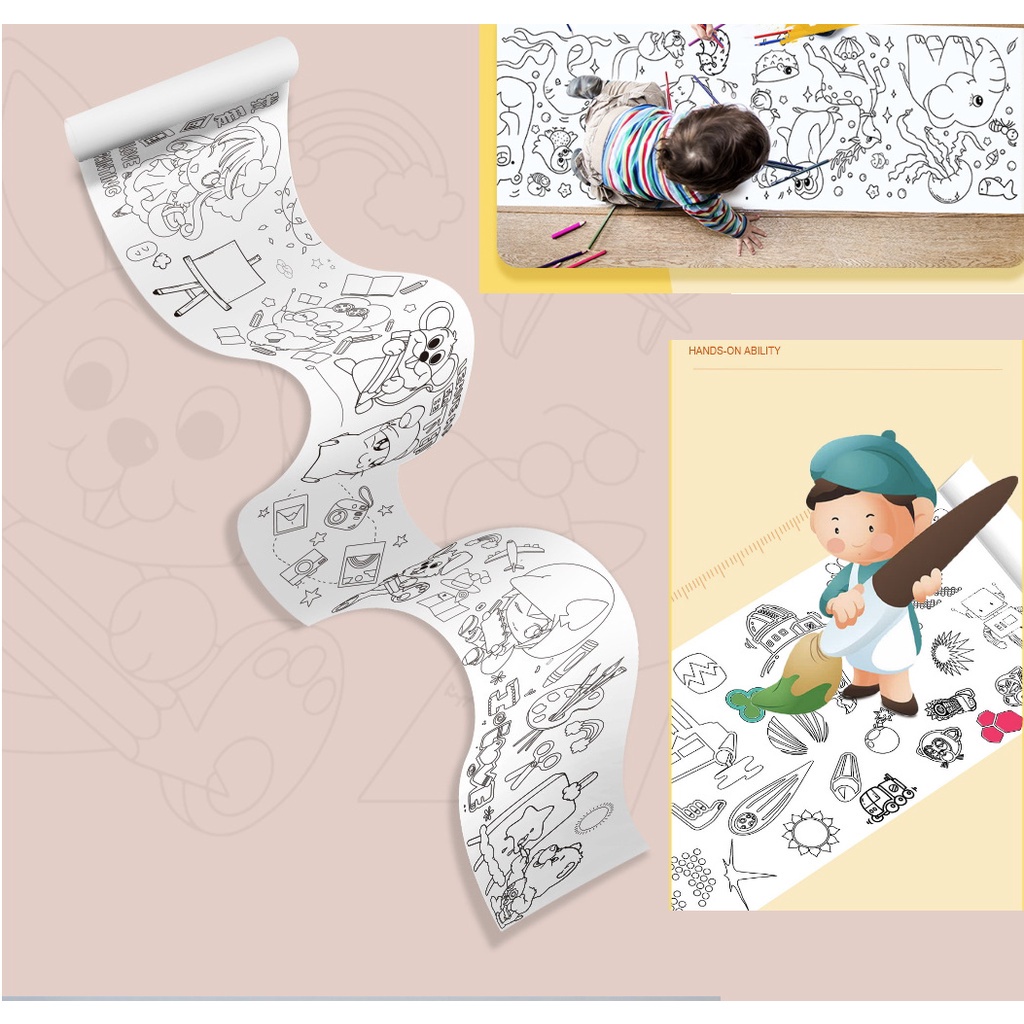 

YS - Kertas roll mewarnai anak, Stiker dinding kertas menggambar anak