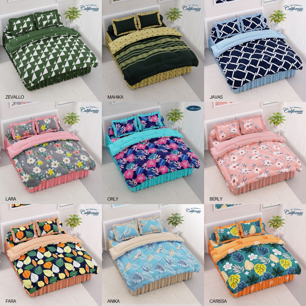 CALIFORNIA - Bed Cover King (180x200) Terlaris pilihan (A)