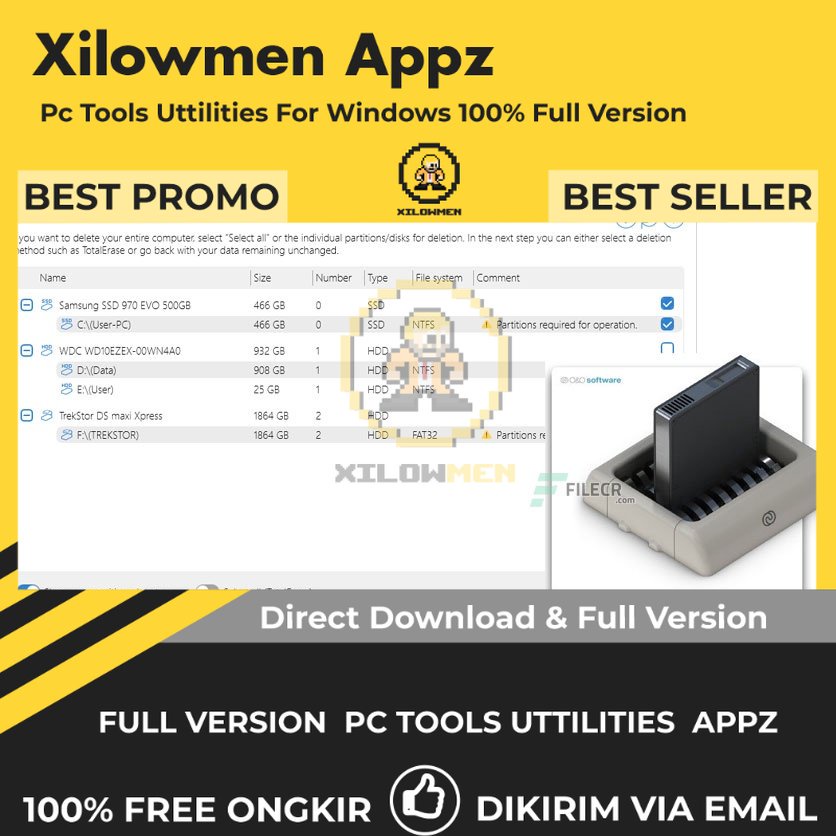 [Full Version] O&amp;O DiskErase Professional Pro PC Tools Software Utilities Lifetime Win OS