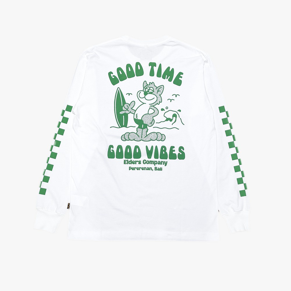 Kaos Lengan Panjang "Elders Company - Elders Surf " White