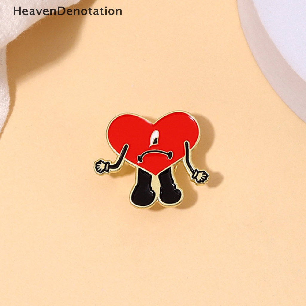 [HeavenDenotation] Pin Bros Lencana Enamel Merah Hati Untuk Ransel Kerah Baju Pin Pesta Perhiasan Hadiah HDV