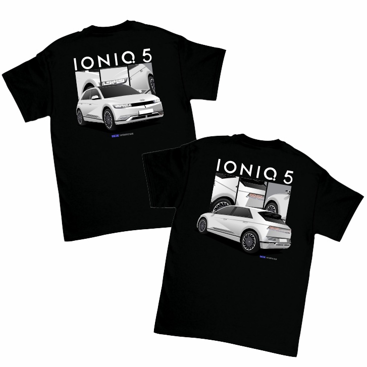 SAKAZUKI Kaos Baju T Shirt Distro Anak Gambar Mobil HYUNDAI IONIQ 5 Streetwear 2 Otomotif