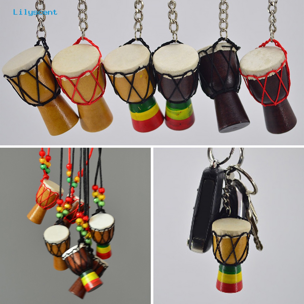 [LS] Tali Kalung Handmade Alat Musik Tergantung Klasik Ornamen Leher Dekorasi Seni Kerajinan Mini Afrika Drum Liontin Kalung Properti Fotografi