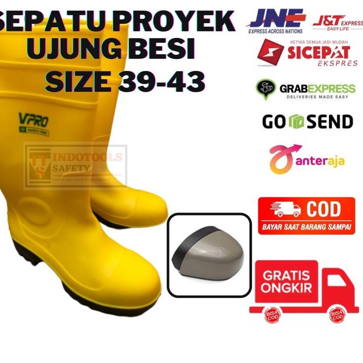 Ekslusif disiniQ6c6B BISA COD SEPATU SAFETY BOOTS KARET UJUNG BESI VPRO HARGA RESELLER SIZE 39, 40, 