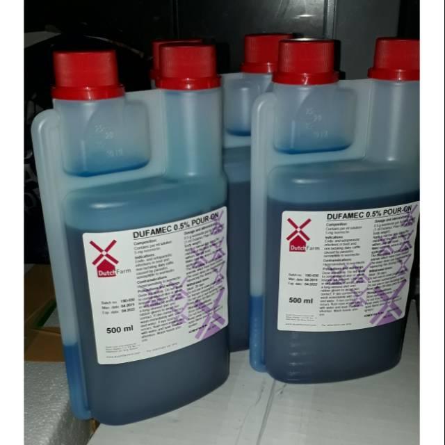 OBAT CACING Kutu Parasit Tetes Punggung AMPUH I Untuk Sapi Kambing  I DUFAMEC 0,5% POUR ON 500ml Bes