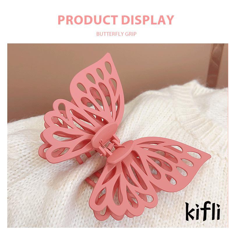 [KD] Klip Cakar Rambut Kupu-Kupu Buram Perempuan Dilubangi-out Double-layer Klip Rambut Serbaguna