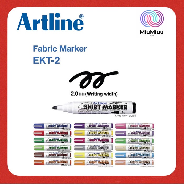

Terlaris Spidol Kaos Baju Kain Shirt Marker Artline Ekt 2 2.0 Mm 19 Warna