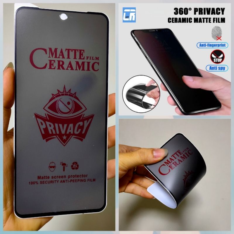 POCO F2 / POCO F2 PRO / POCO F3 / POCO F3 GT Tempered Glass Ceramic Spy Matte Privacy  Spy Mate anti